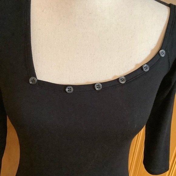 The Range Black Ribbed Mini Dress Sz-S - Picture 5 of 8